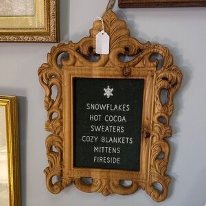Ornate Wooden Framed Winter Quote Sign